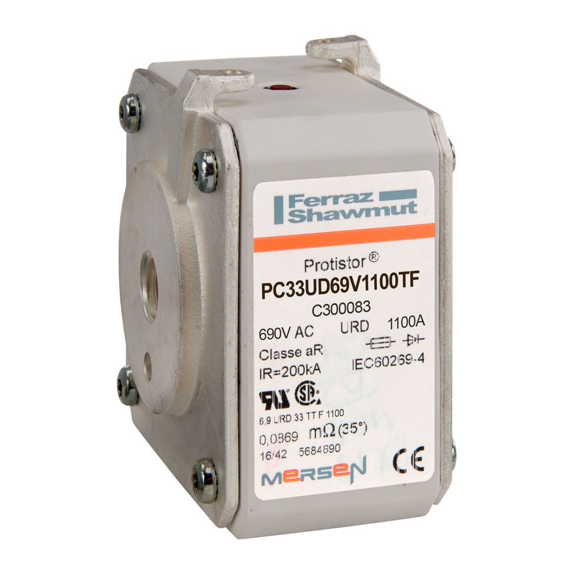 C300083 - PROTISTOR® SB aR, metric threaded holes, TTF, sz.33, 690VAC IEC, 1100A